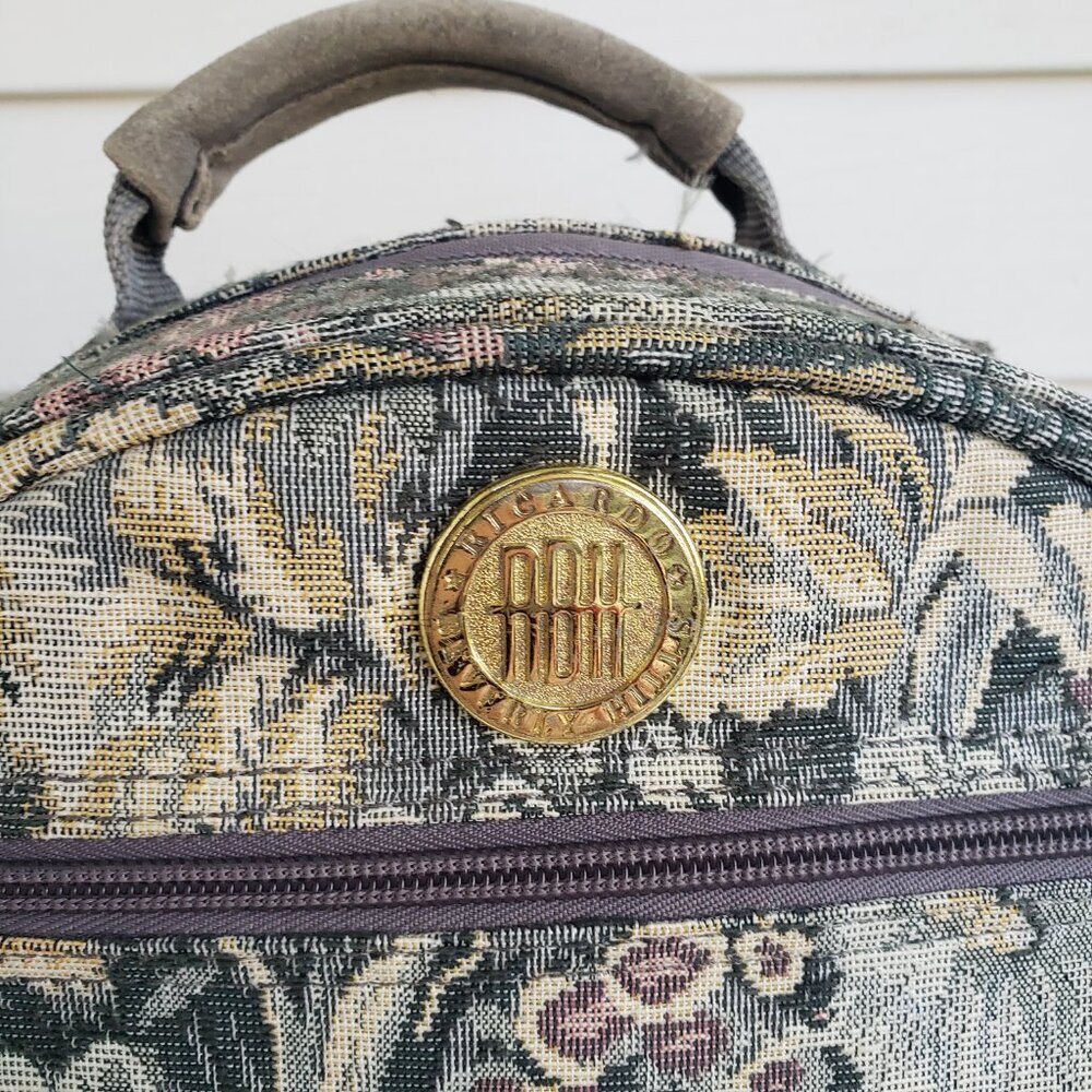 Vintage 90s / Y2K Ricardo Beverly Hills tapestry rounded luggage bag - Picture 2 of 14